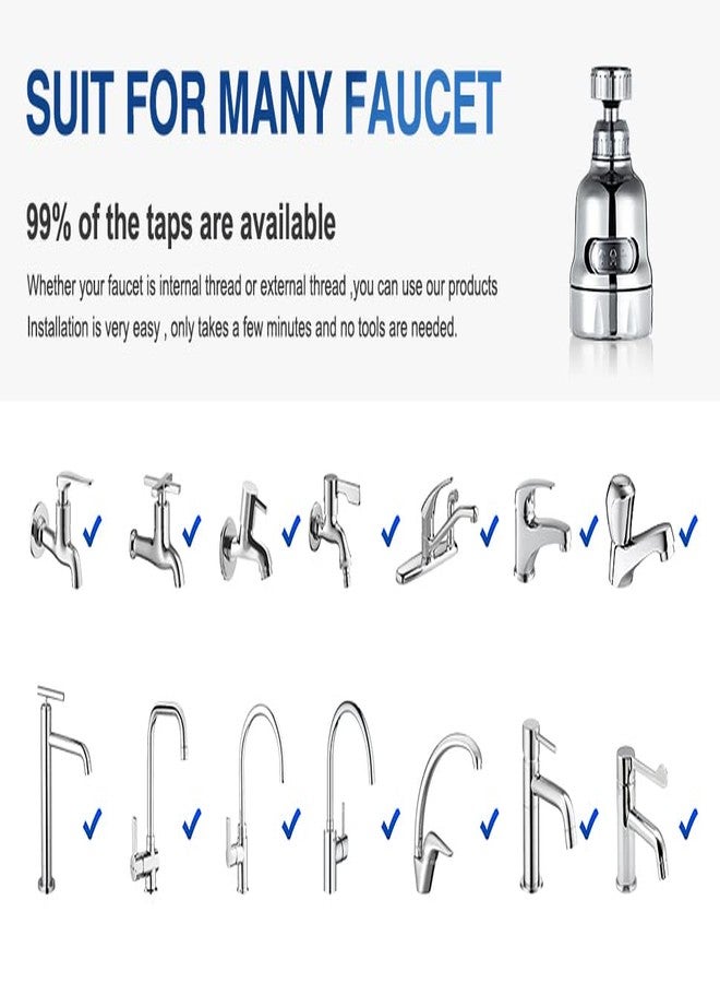 KPNG Turbo Flex 360 Flexible Water Saving Nozzle Faucet Sprayer Water Extender for Easy Clean Sink, Bathroom, Rinsing Fruits, Etc, Water Faucet Kitchen Tap Pack of-1 - Image 5